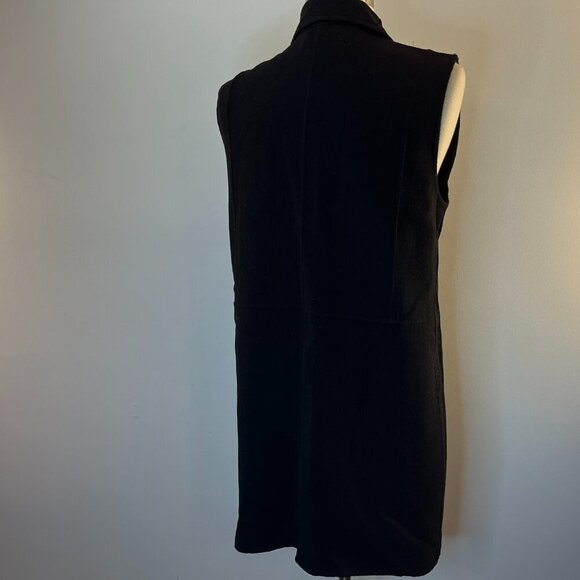 Vince Women's Black Wool & Leather Long Jacket / Sweater - Size XS - Picture 5 of 7